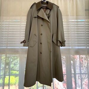Stanford Men’s Tench Coat Size 42 Double Breasted with removal wool liner